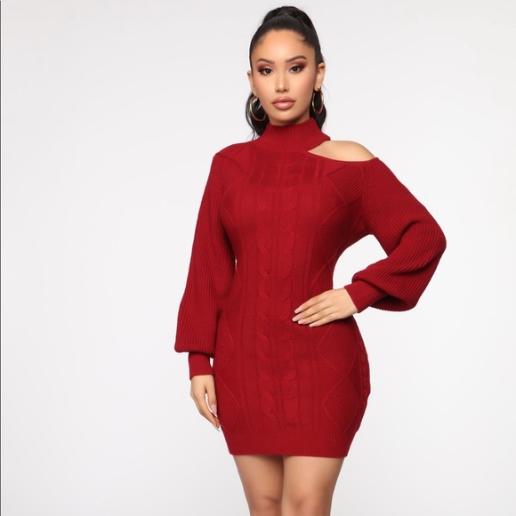 fashion nova cold shoulder dress